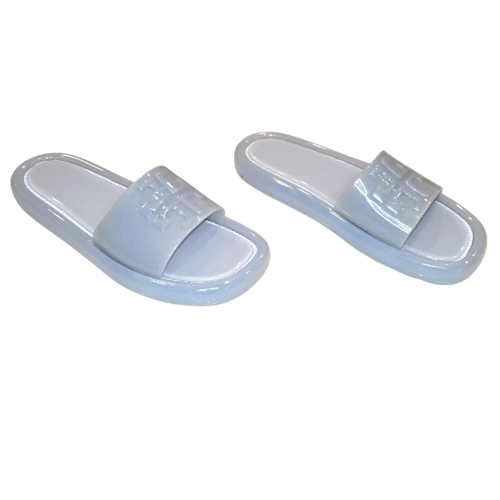 Tory Burch Light Blue Bubble Jelly Slide Sandals - Picture 5 of 8